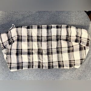Free People NWT Black and White Plaid Bandeau Top